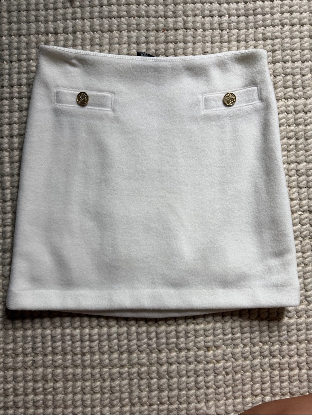 J. Crew White Mini Skirt with Gold Buttons - NWT